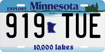 MN license plate 919TUE
