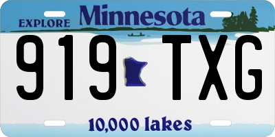 MN license plate 919TXG