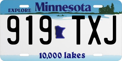 MN license plate 919TXJ