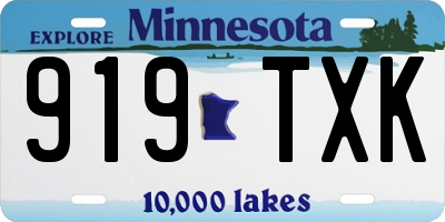MN license plate 919TXK