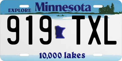 MN license plate 919TXL