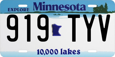 MN license plate 919TYV