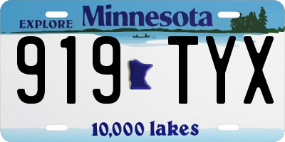 MN license plate 919TYX