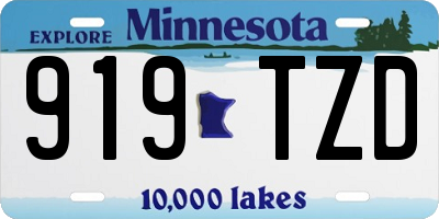 MN license plate 919TZD