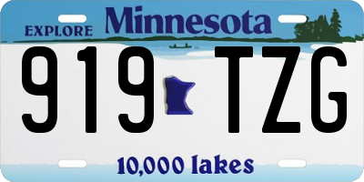 MN license plate 919TZG
