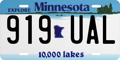 MN license plate 919UAL