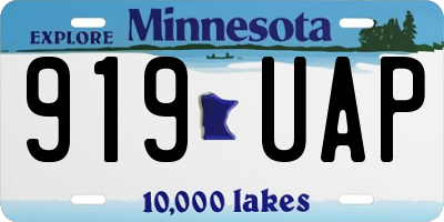MN license plate 919UAP