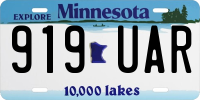 MN license plate 919UAR