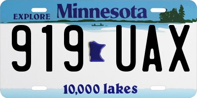 MN license plate 919UAX
