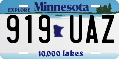 MN license plate 919UAZ