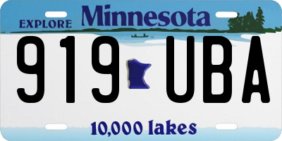 MN license plate 919UBA