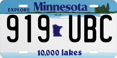 MN license plate 919UBC