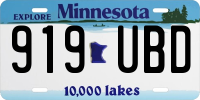 MN license plate 919UBD