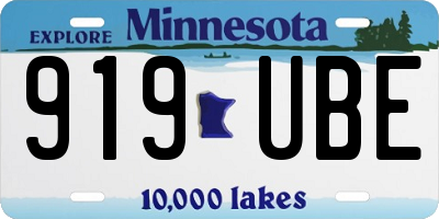 MN license plate 919UBE