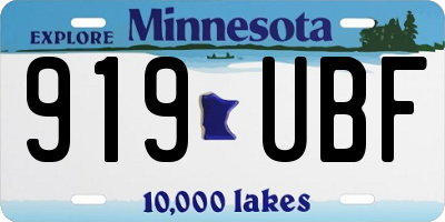 MN license plate 919UBF