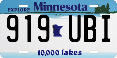MN license plate 919UBI