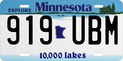 MN license plate 919UBM