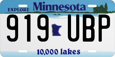 MN license plate 919UBP