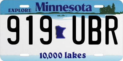 MN license plate 919UBR