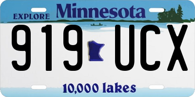 MN license plate 919UCX