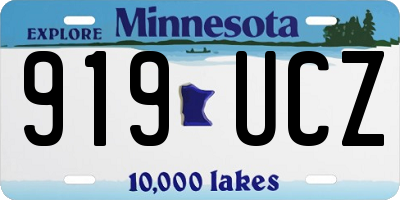 MN license plate 919UCZ