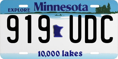 MN license plate 919UDC