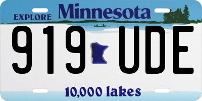 MN license plate 919UDE