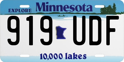 MN license plate 919UDF