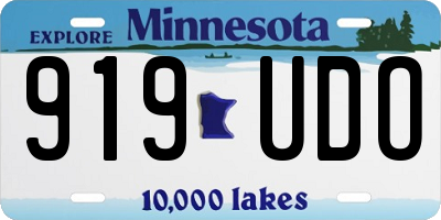 MN license plate 919UDO