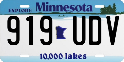 MN license plate 919UDV