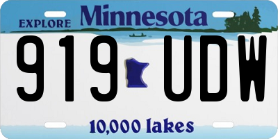 MN license plate 919UDW