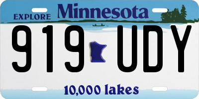 MN license plate 919UDY