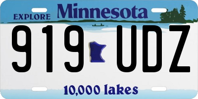 MN license plate 919UDZ