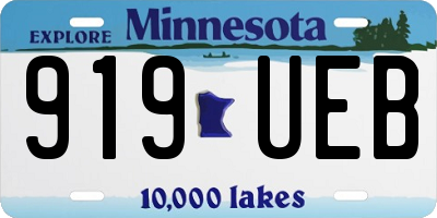 MN license plate 919UEB