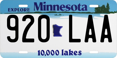 MN license plate 920LAA