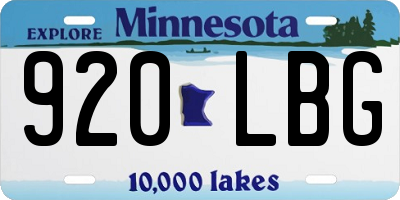 MN license plate 920LBG