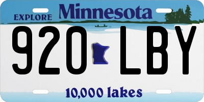 MN license plate 920LBY