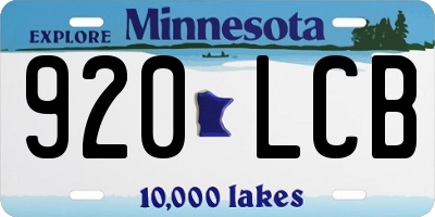 MN license plate 920LCB