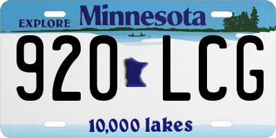 MN license plate 920LCG