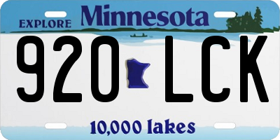 MN license plate 920LCK