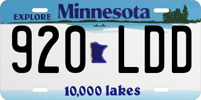 MN license plate 920LDD