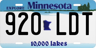 MN license plate 920LDT