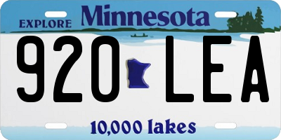 MN license plate 920LEA