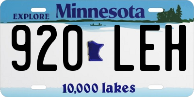 MN license plate 920LEH
