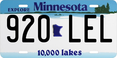 MN license plate 920LEL