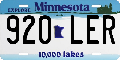 MN license plate 920LER