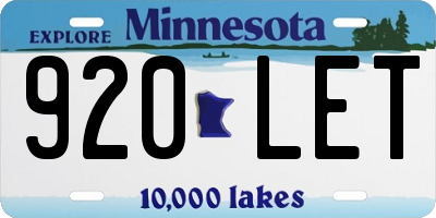 MN license plate 920LET