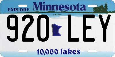 MN license plate 920LEY