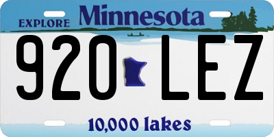 MN license plate 920LEZ