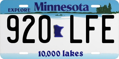 MN license plate 920LFE